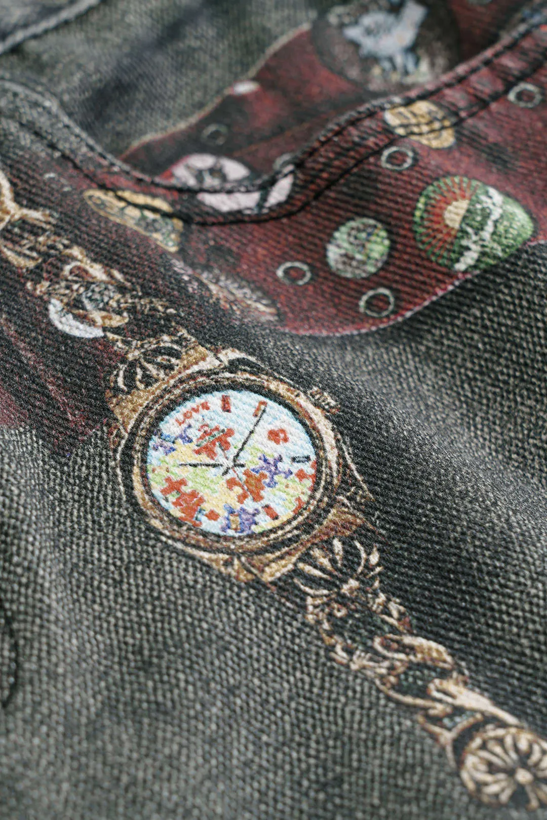 Graffiti Print Denim Wide Leg Pants sold by Micas product image thumbnail 3