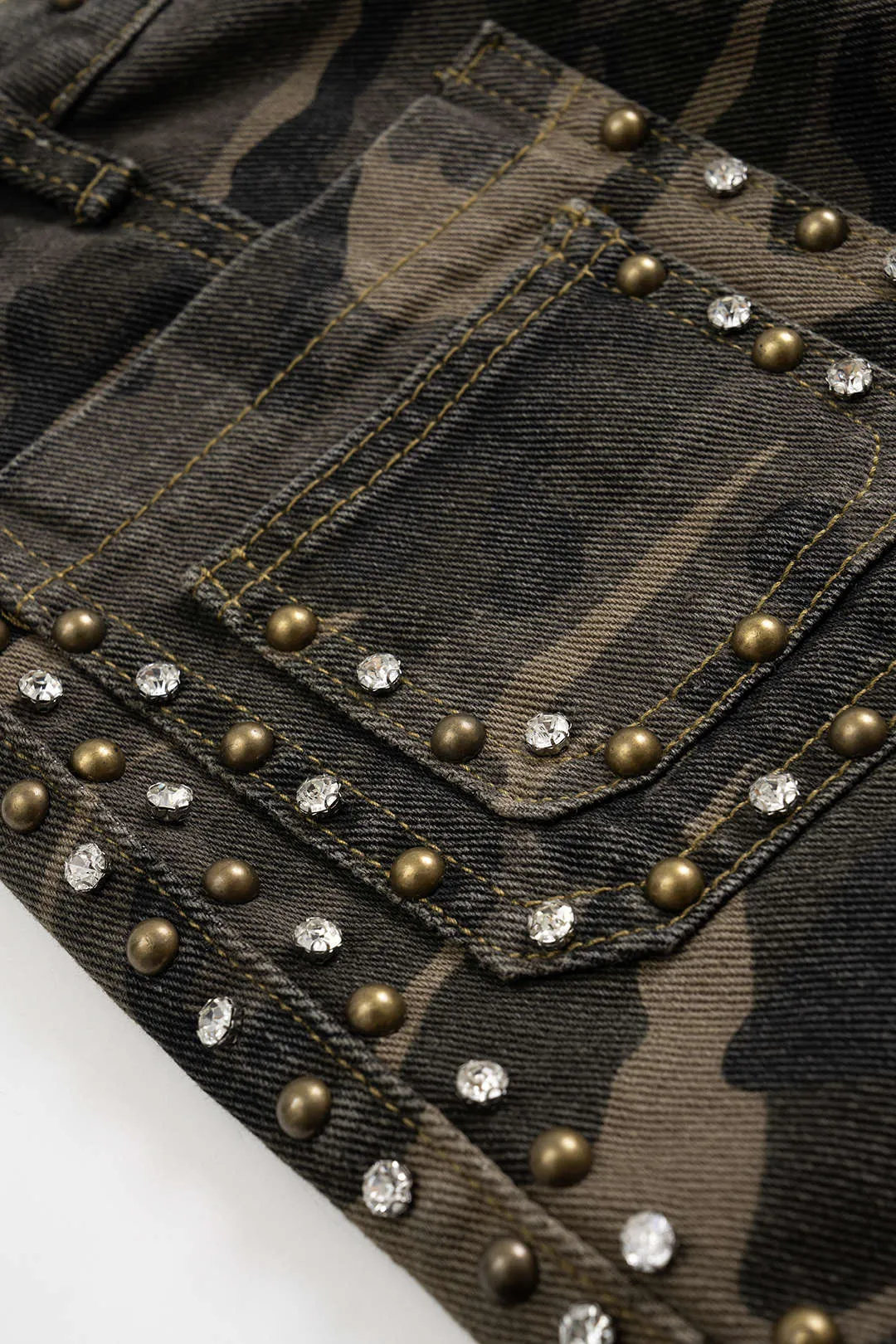 Camo Print Rhinestone Trim Skirt sold by Micas product image thumbnail 4