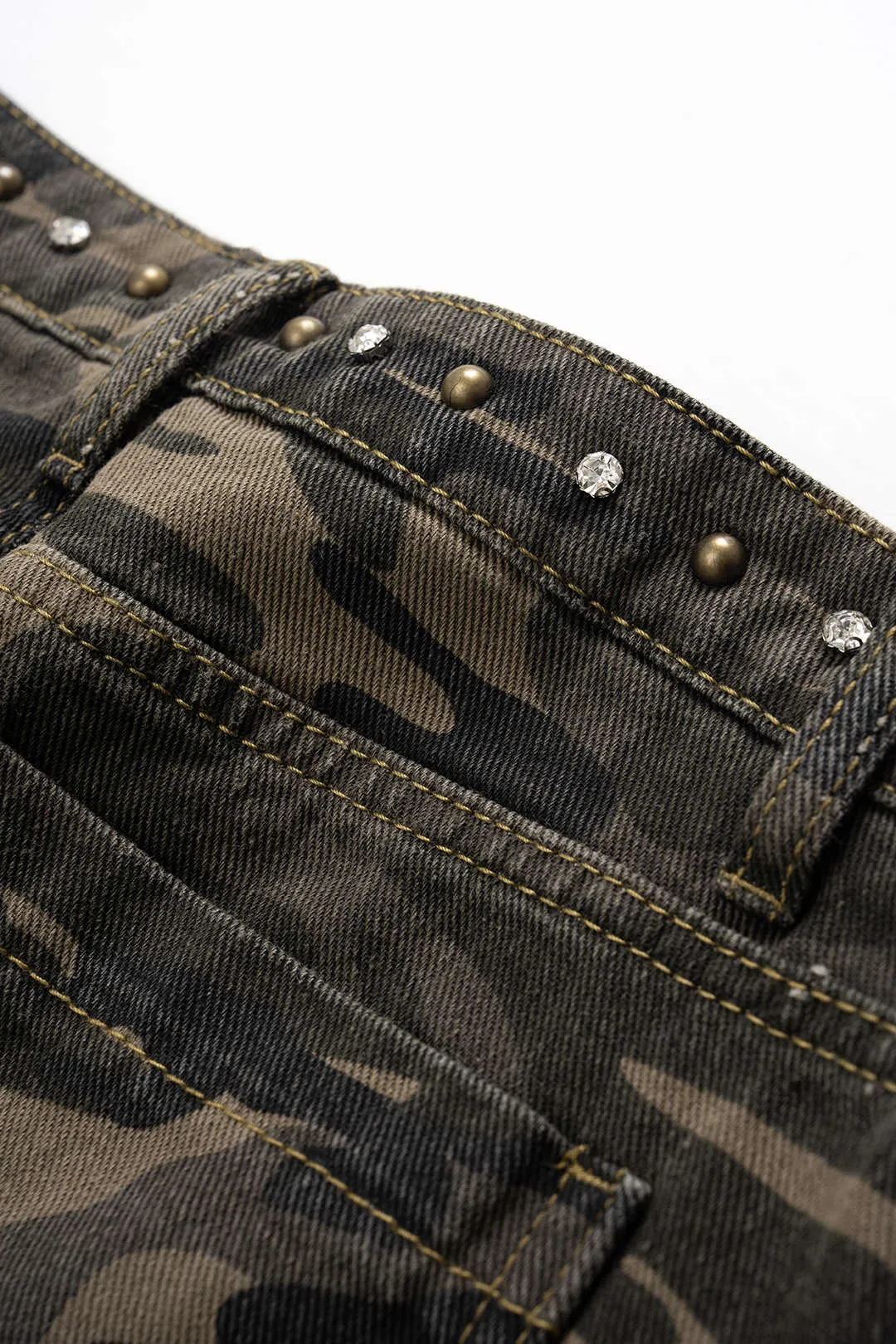 Camo Print Rhinestone Trim Skirt sold by Micas product image thumbnail 3