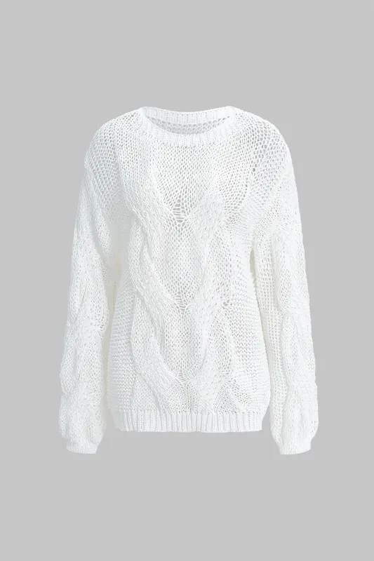 Knit Cut Out Long-Sleeve Top sold by Micas