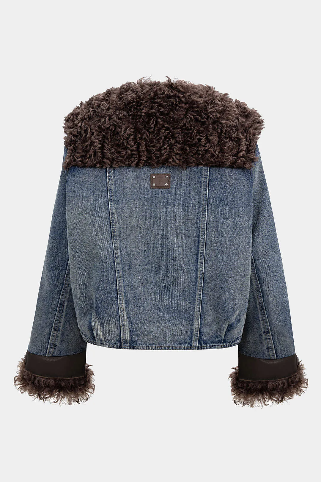 Denim Patchwork Faux Fur Pocket Outerwear sold by Micas product image thumbnail 2