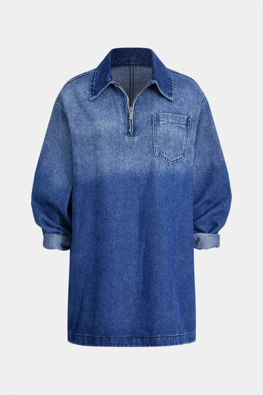 Denim Long Sleeve Dress sold by Micas