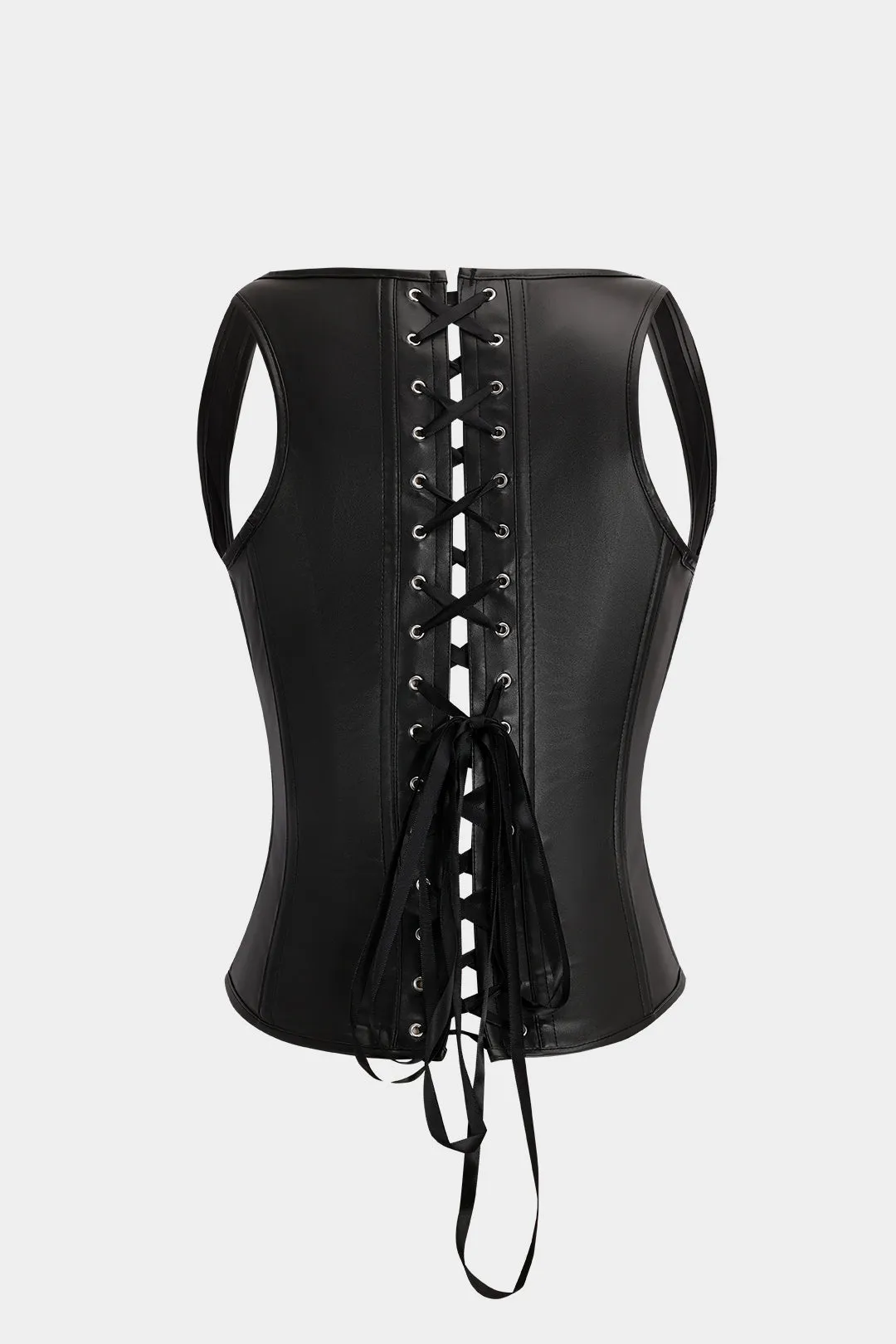 Faux Leather Corset Lace-Up Shaping Shapewear sold by Micas product image thumbnail 2