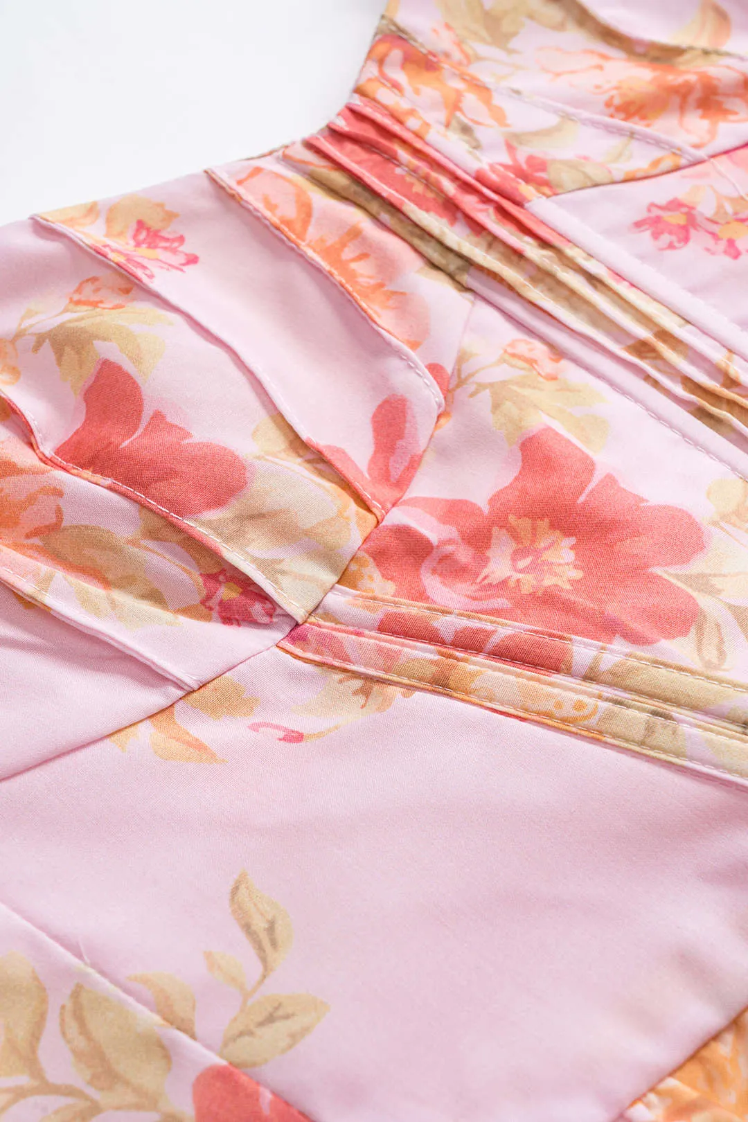 Floral Print Bustier Tie-Up Ruched Cami Top sold by Micas product image thumbnail 3