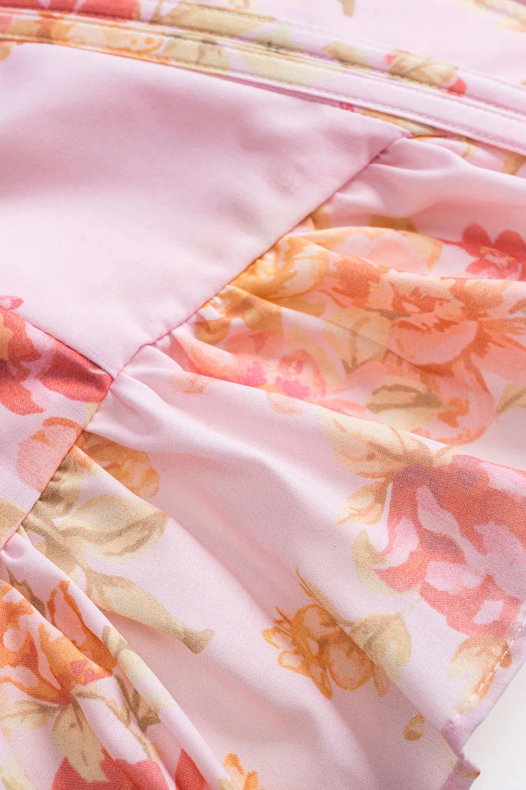 Floral Print Bustier Tie-Up Ruched Cami Top sold by Micas product image thumbnail 4