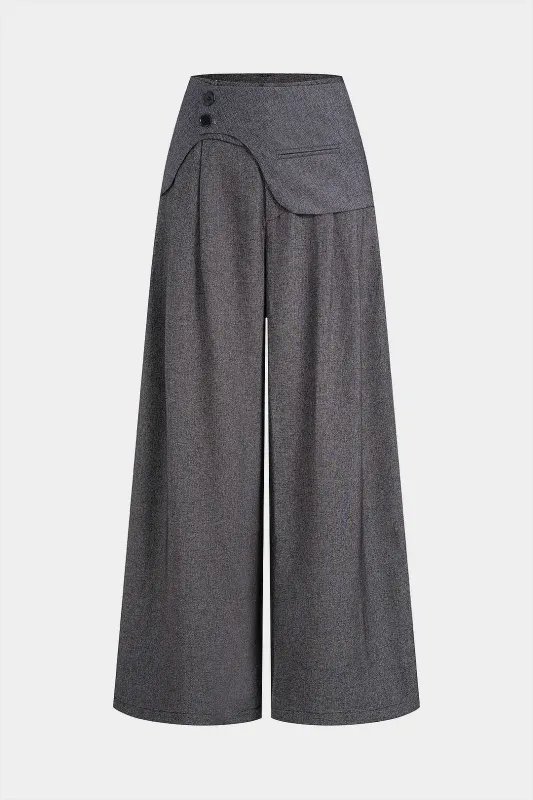 Asymmetrical High Waist Wide Leg Pants sold by Micas