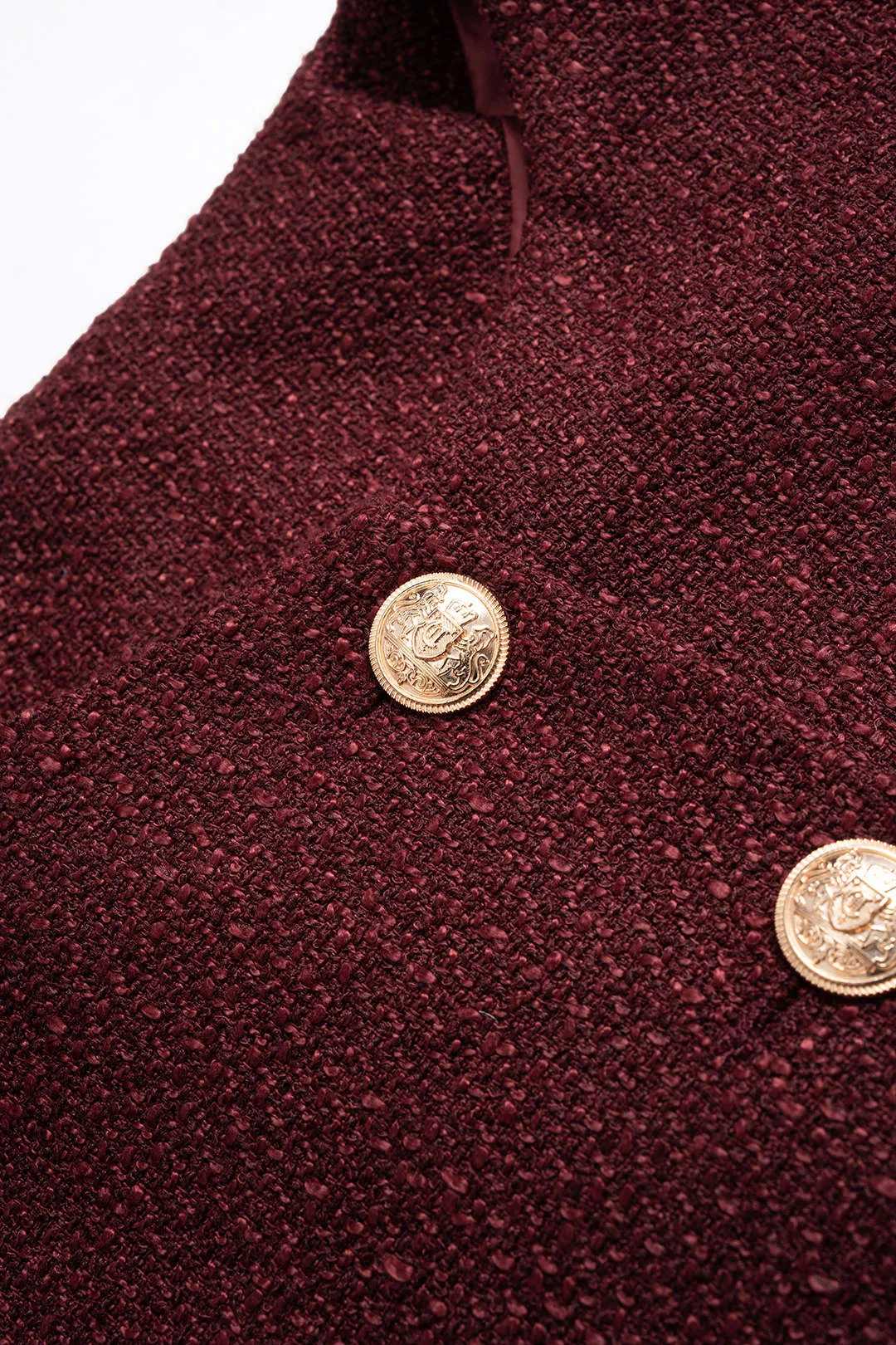 Tweed Round Neck Metallic Button Pocket Top sold by Micas product image thumbnail 3