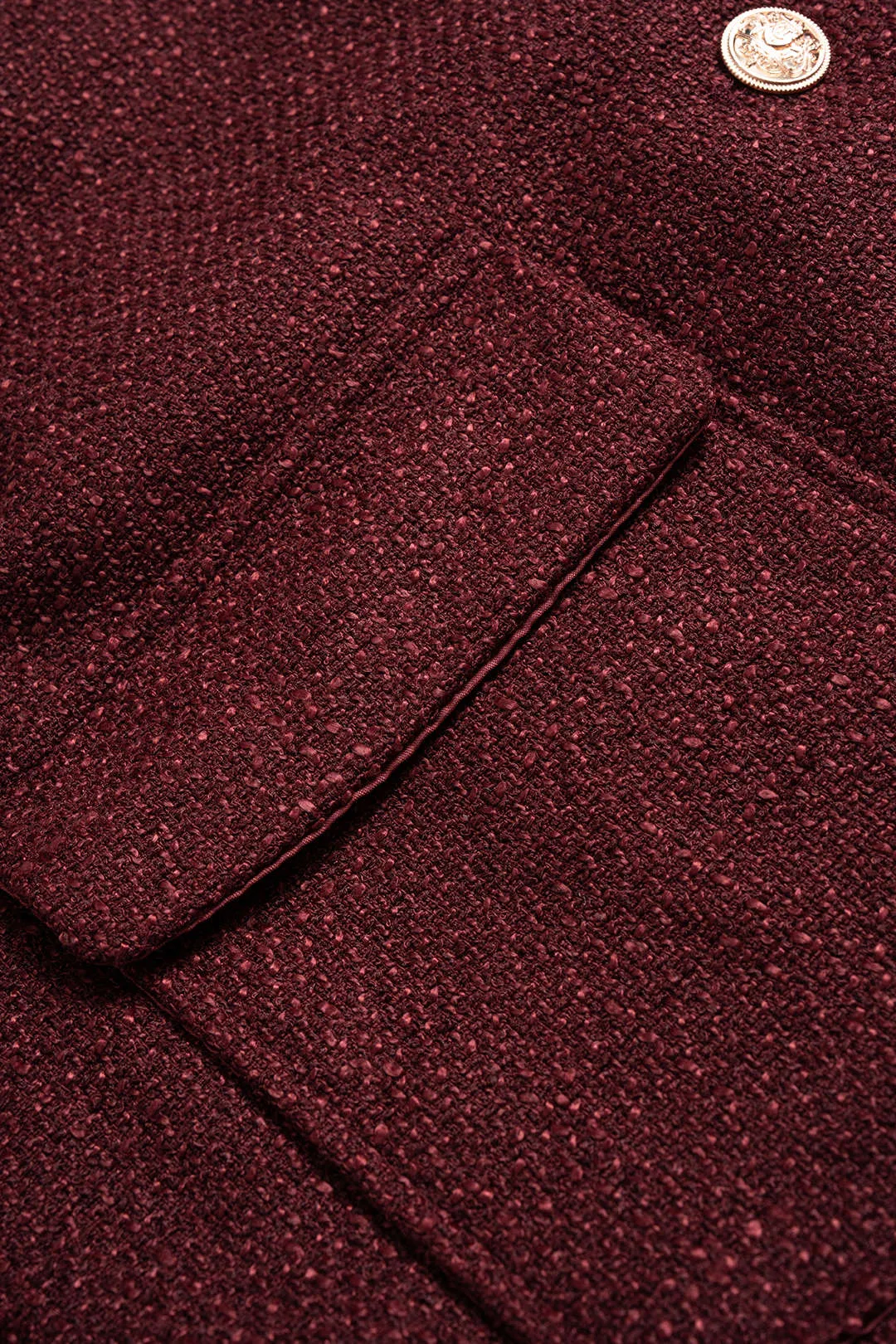 Tweed Round Neck Metallic Button Pocket Top sold by Micas product image thumbnail 4