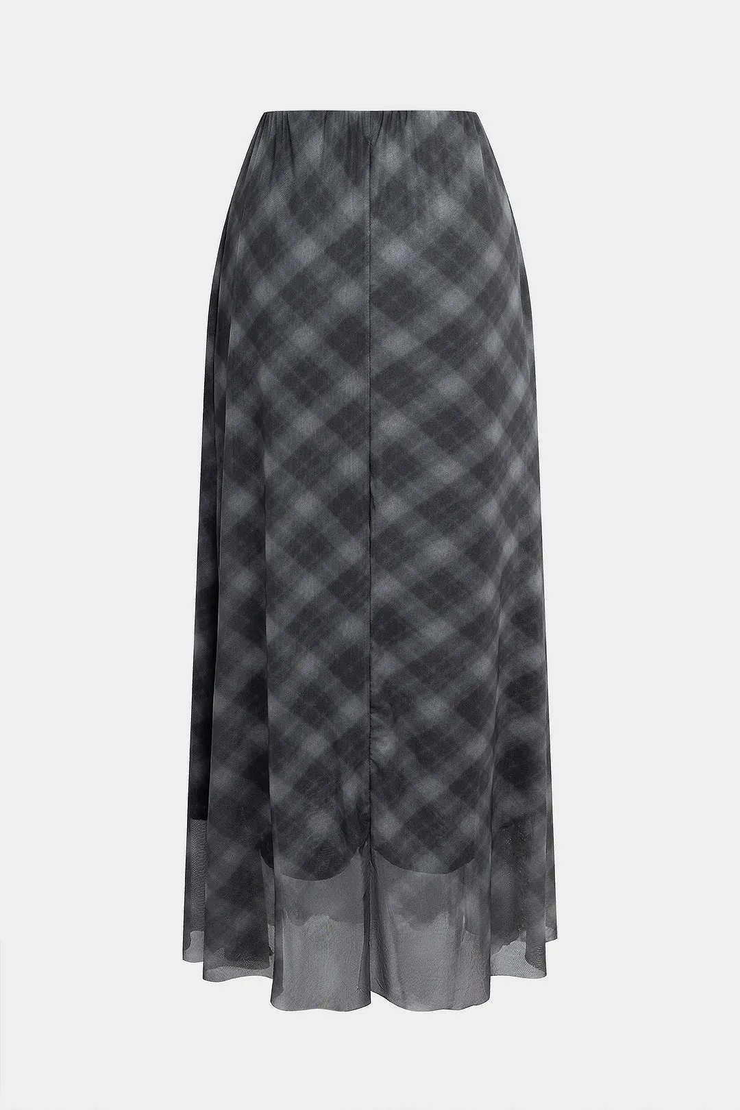 Plaid Print Sheer Mesh High Waist Skirt sold by Micas product image thumbnail 2