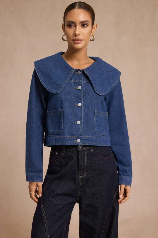 Denim Lapel Outerwear sold by Micas