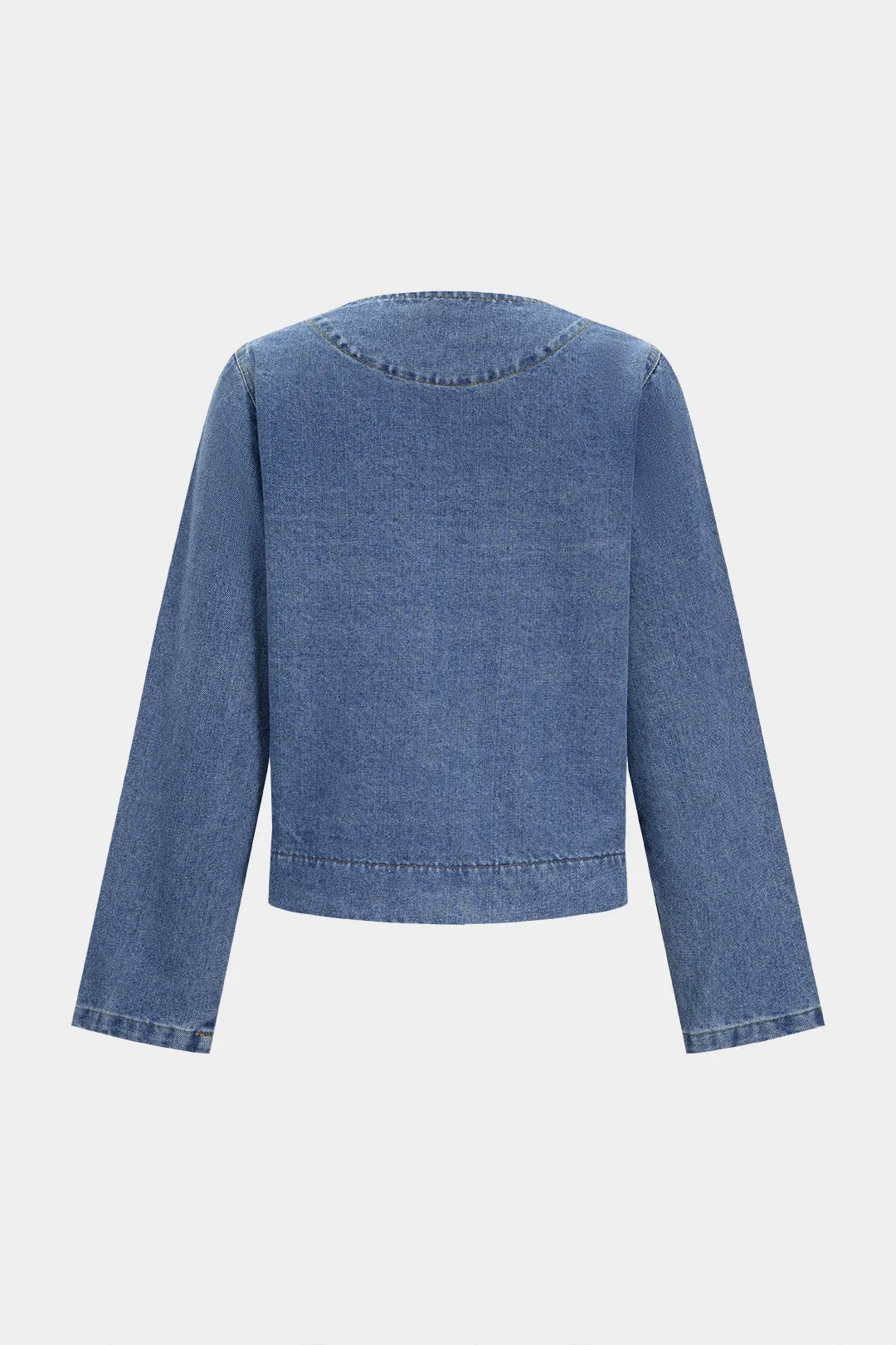 Denim Round Neck Pocket Outerwear sold by Micas product image thumbnail 2