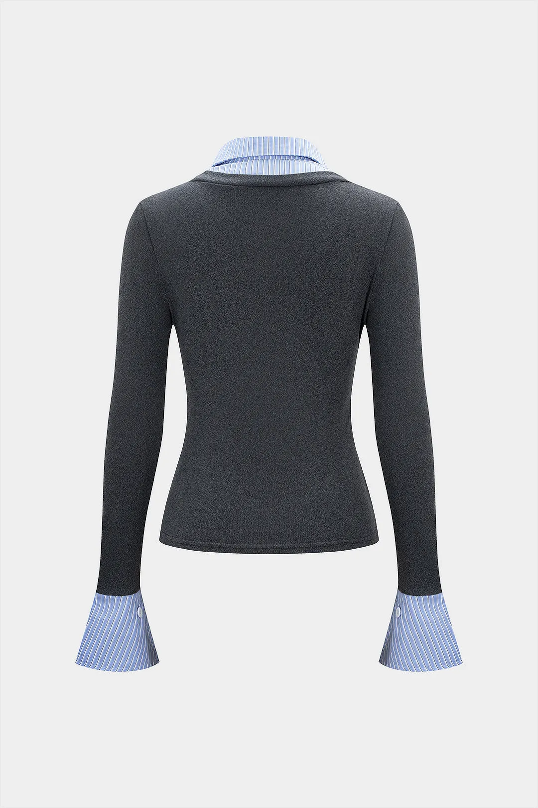 Stripe Print Patchwork Long Sleeve Sweatshirt sold by Micas product image thumbnail 2