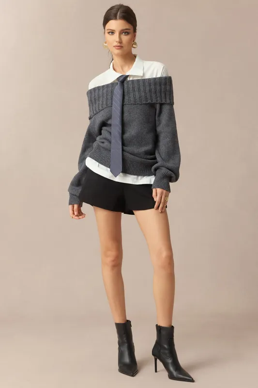 Knit Off Shoulder Long-Sleeve Top sold by Micas