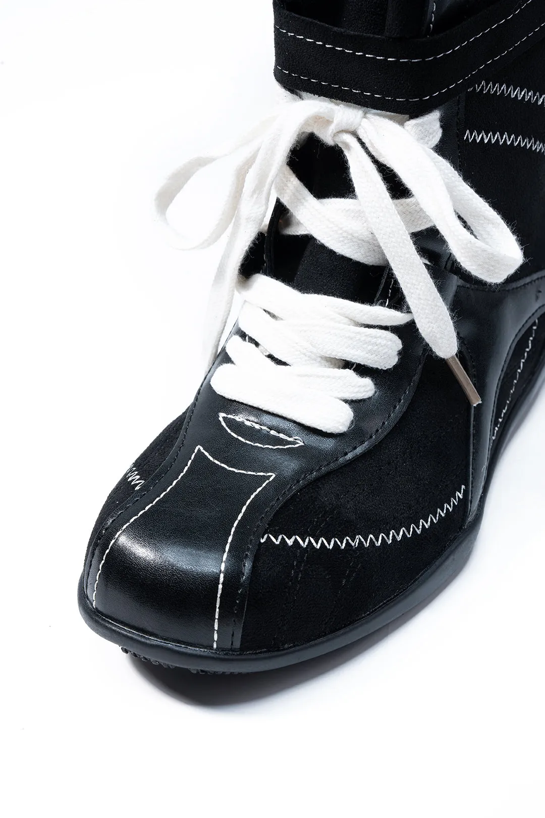 Leather Lace-Up Mid Calf Boots sold by Micas product image thumbnail 3