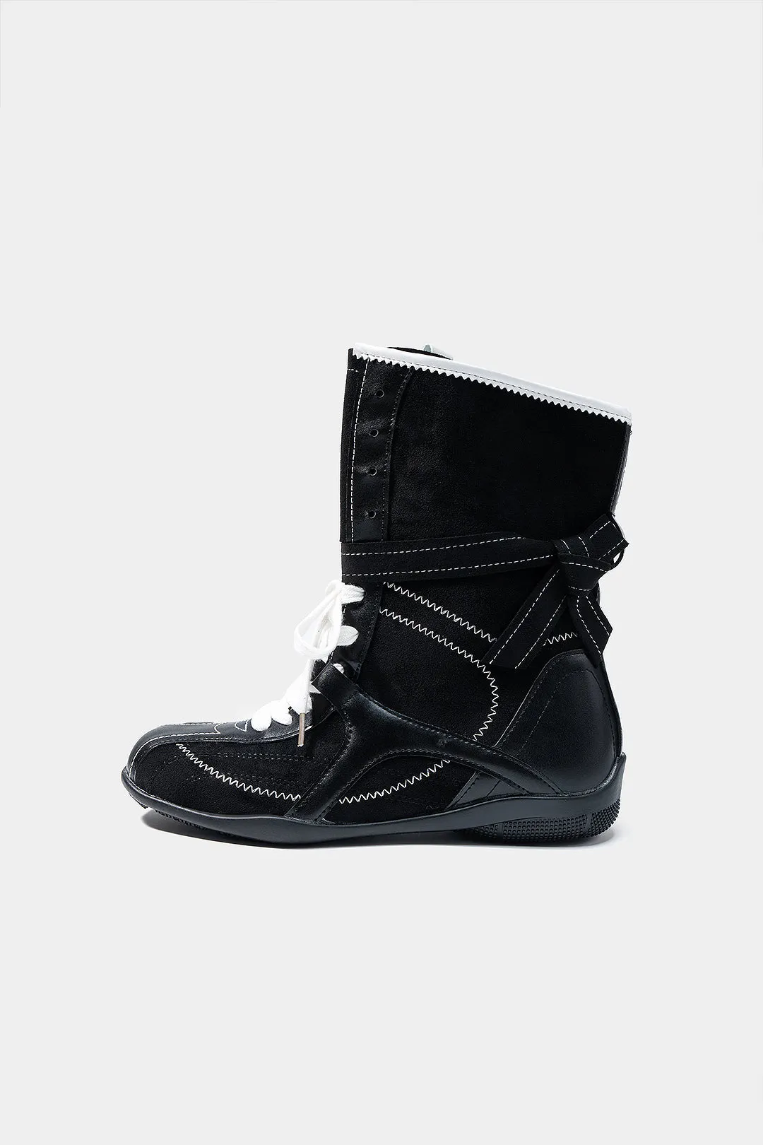 Leather Lace-Up Mid Calf Boots sold by Micas product image thumbnail 2