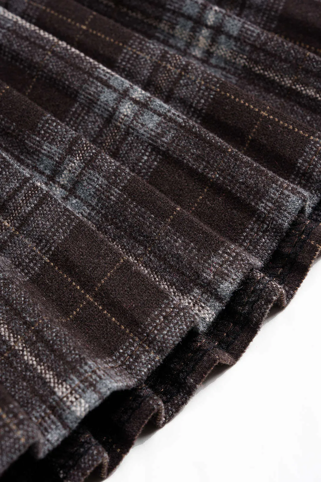 Plaid Print Woolen Pleated Skirt sold by Micas product image thumbnail 4