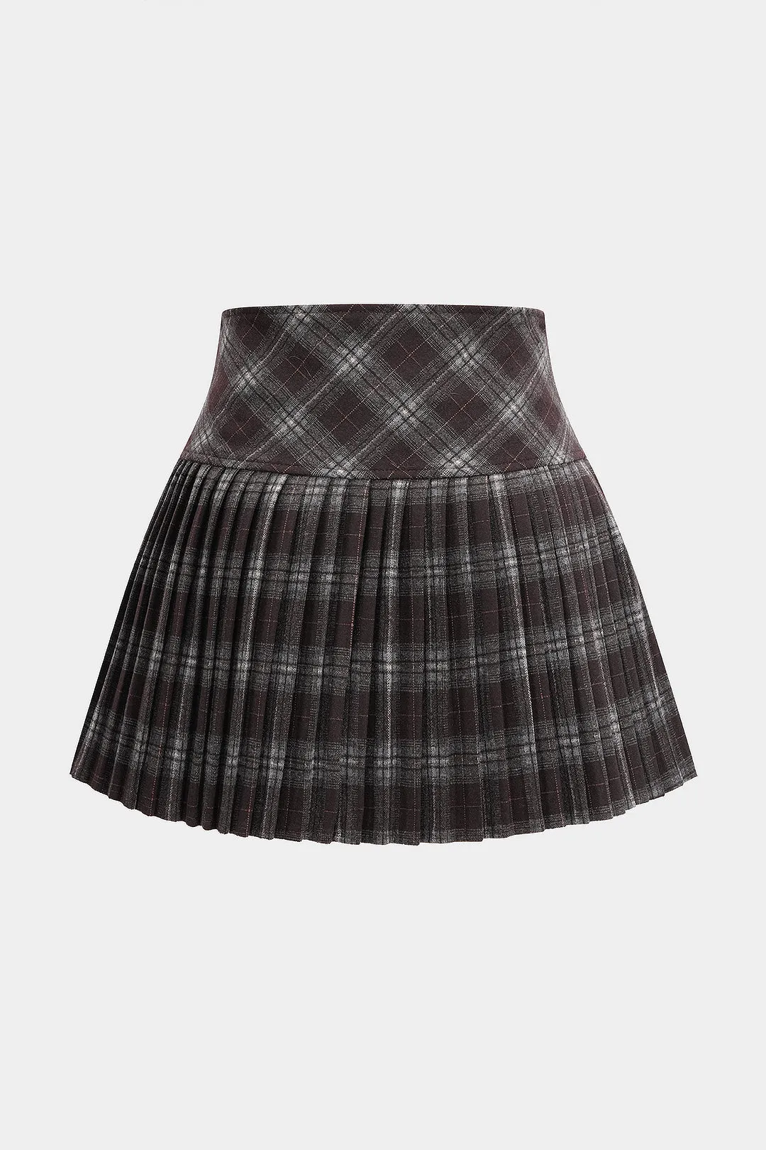 Plaid Print Woolen Pleated Skirt sold by Micas product image thumbnail 2