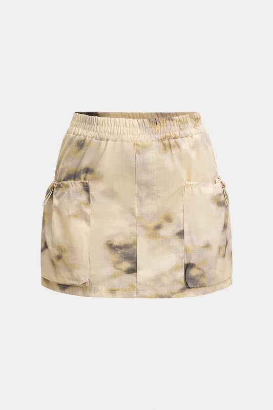 Batik Print Low Waist Mini Skirt sold by Micas