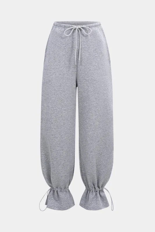 Solid Drawstring Pants made by Micas