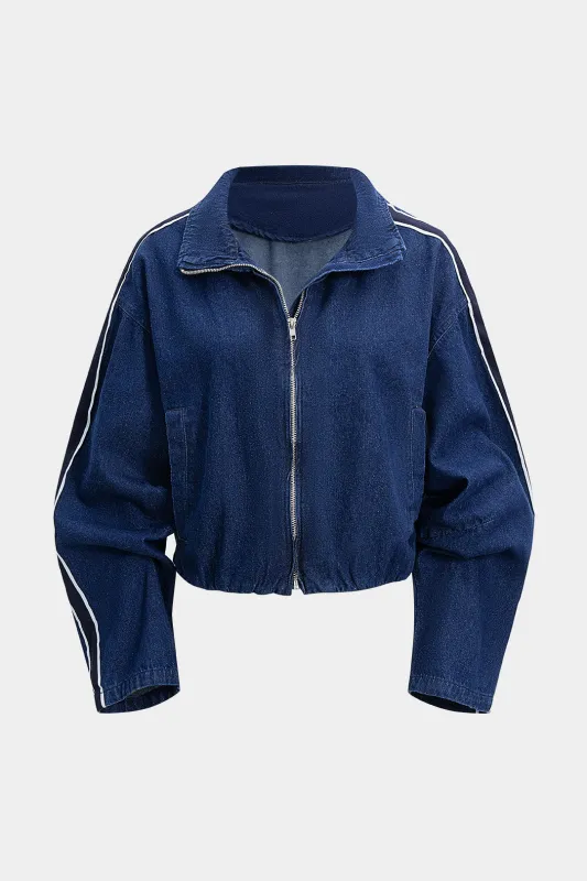 Denim Zipper Pocket Outerwear sold by Micas