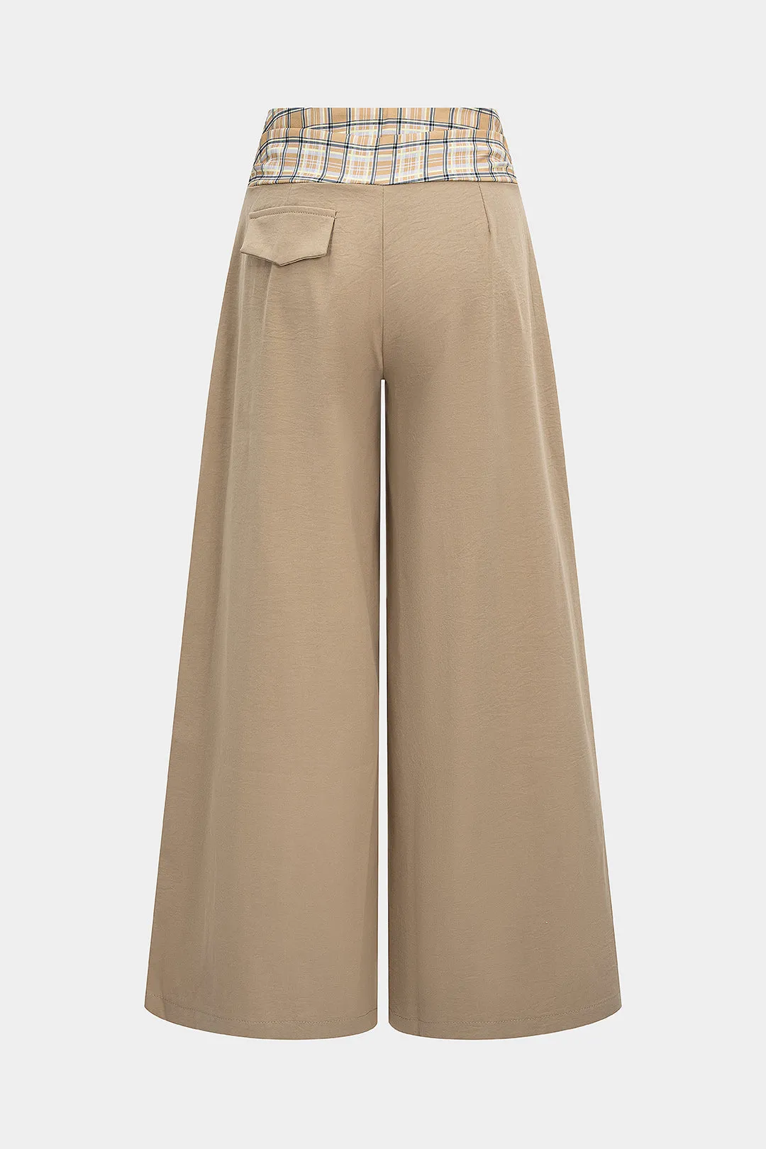 Plaid Print Pocket Wide Leg Trousers sold by Micas product image thumbnail 2