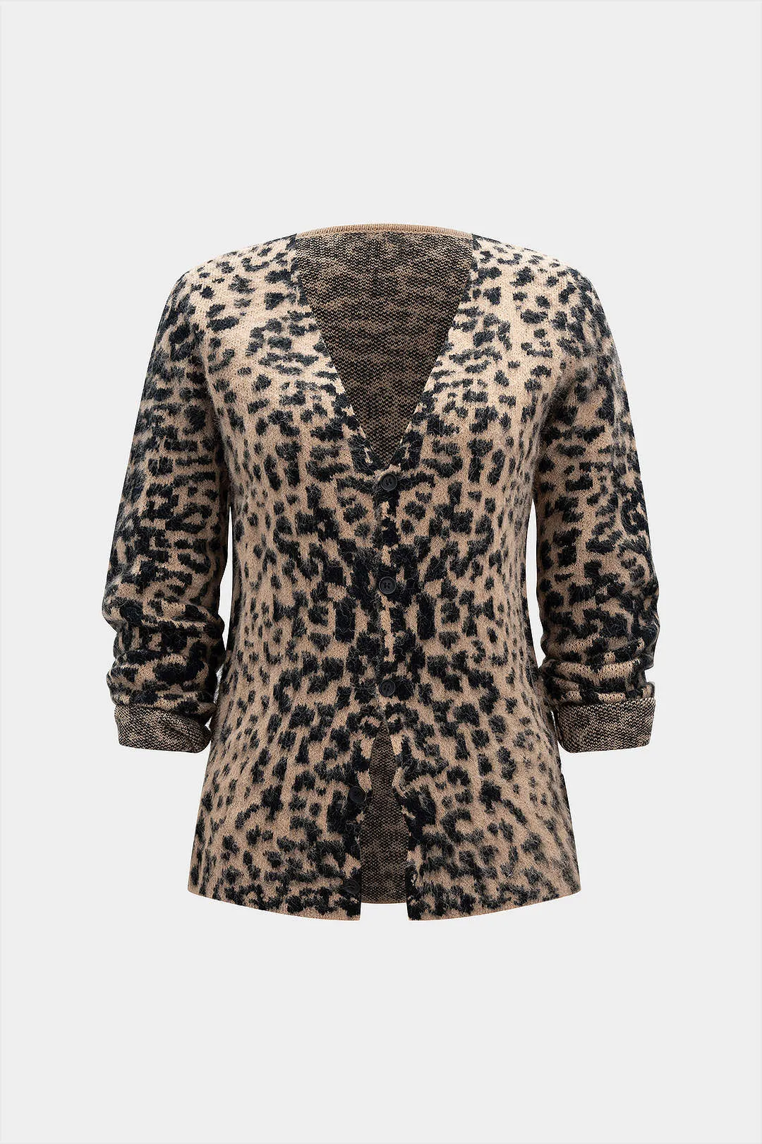 Retro Leopard Print V-Neck Jacket sold by Micas
