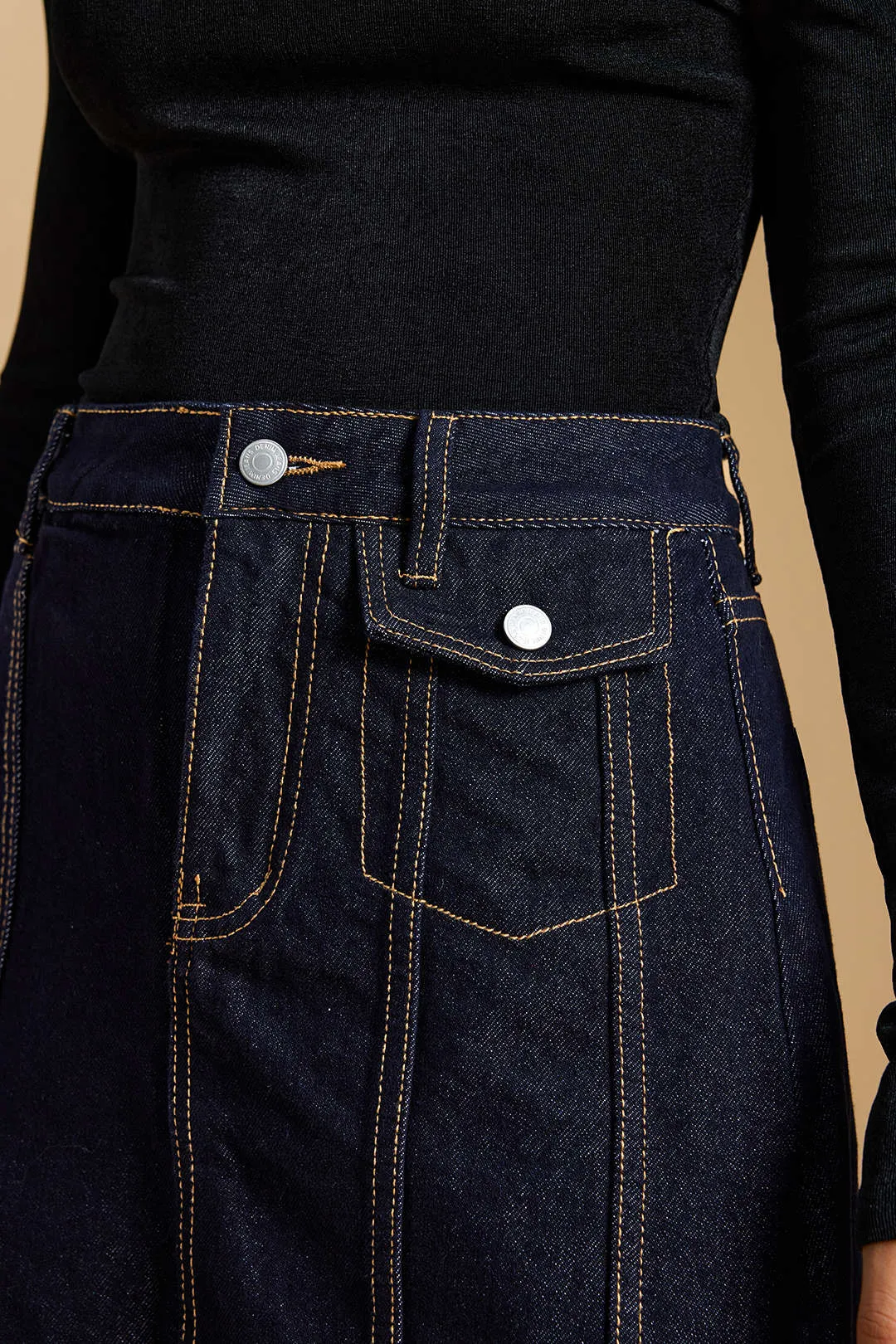 Denim Asymmetrical Frayed Jeans sold by Micas product image thumbnail 4