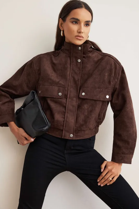 Suede Zipper Pocket Jacket sold by Micas
