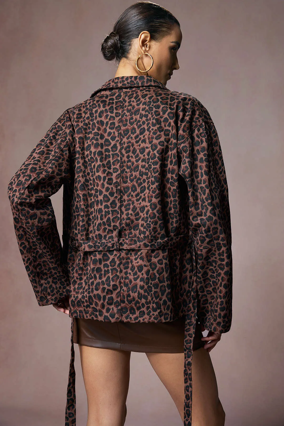 Leopard Print Tie-Up Jacket sold by Micas product image thumbnail 3