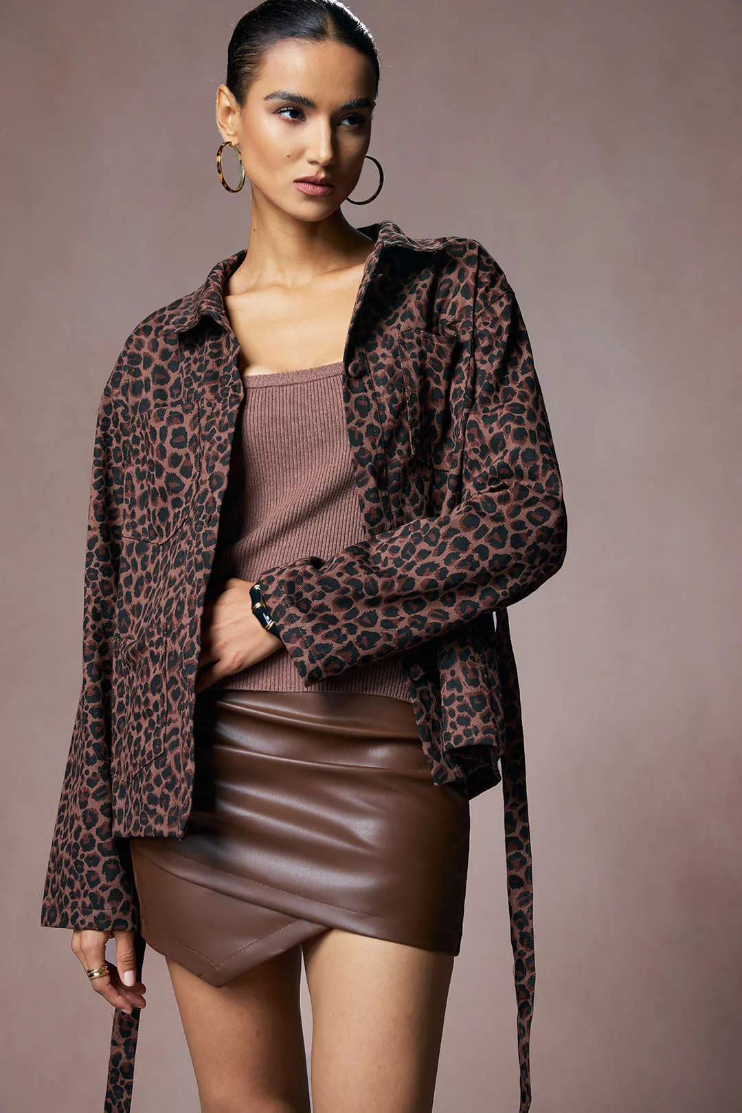 Leopard Print Tie-Up Jacket sold by Micas product image thumbnail 2
