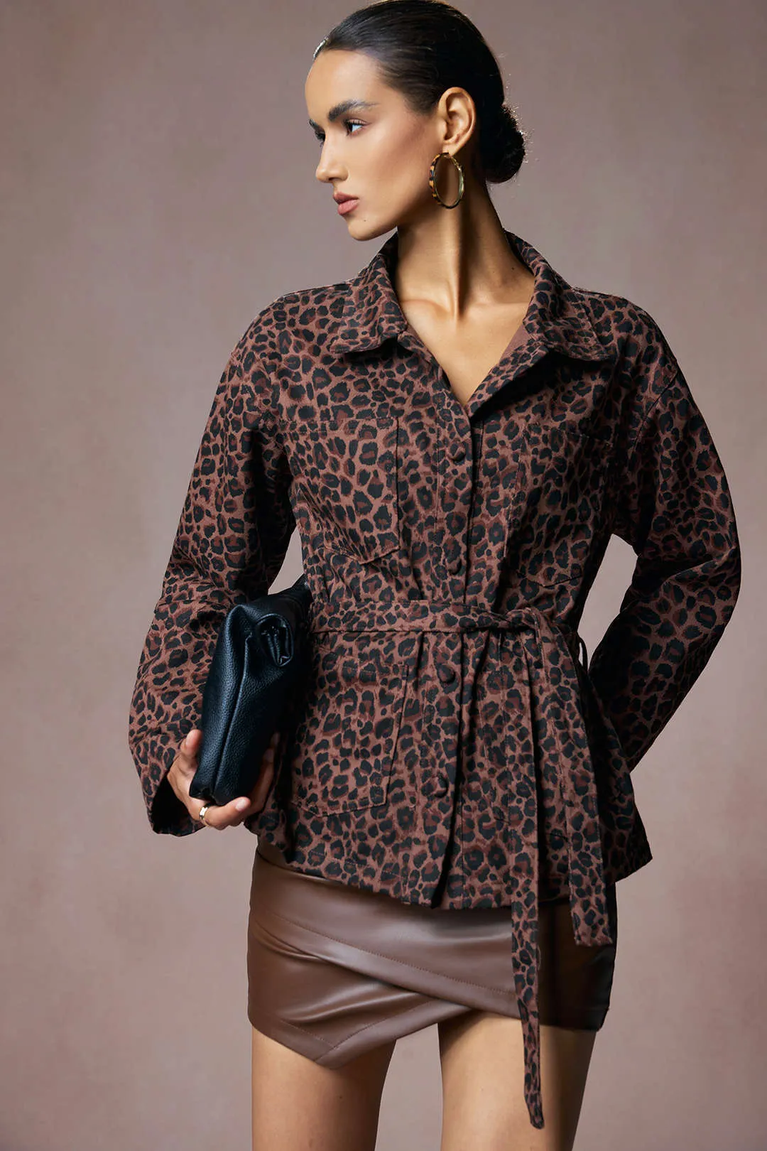 Leopard Print Tie-Up Jacket sold by Micas product image thumbnail 4