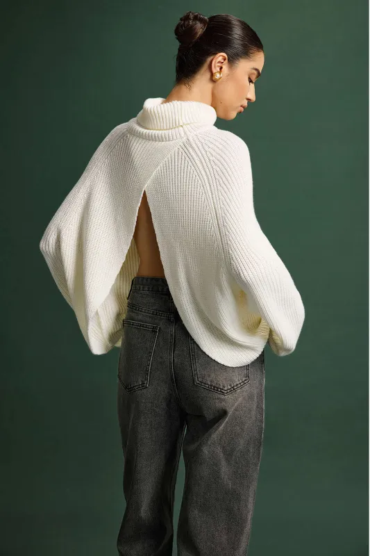 Sweater Crossed Slit Long-Sleeve Top sold by Micas