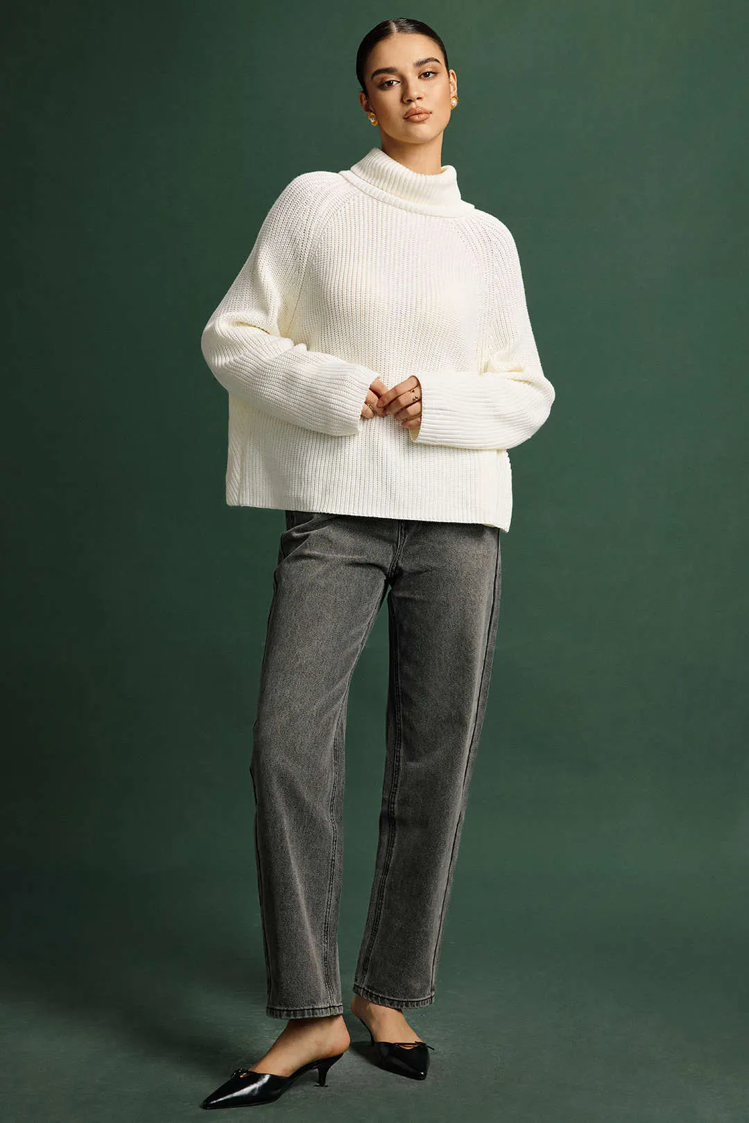 Sweater Crossed Slit Long-Sleeve Top sold by Micas product image thumbnail 2