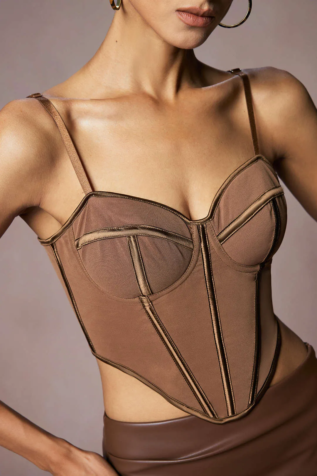 Mesh Corset Tie-Back Slip Cami Top sold by Micas product image thumbnail 4