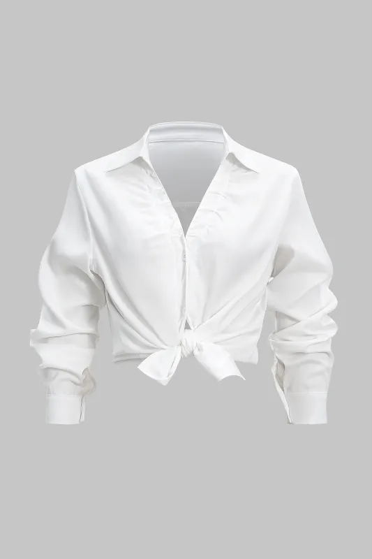 Satin Button Long-Sleeve Shirt sold by Micas