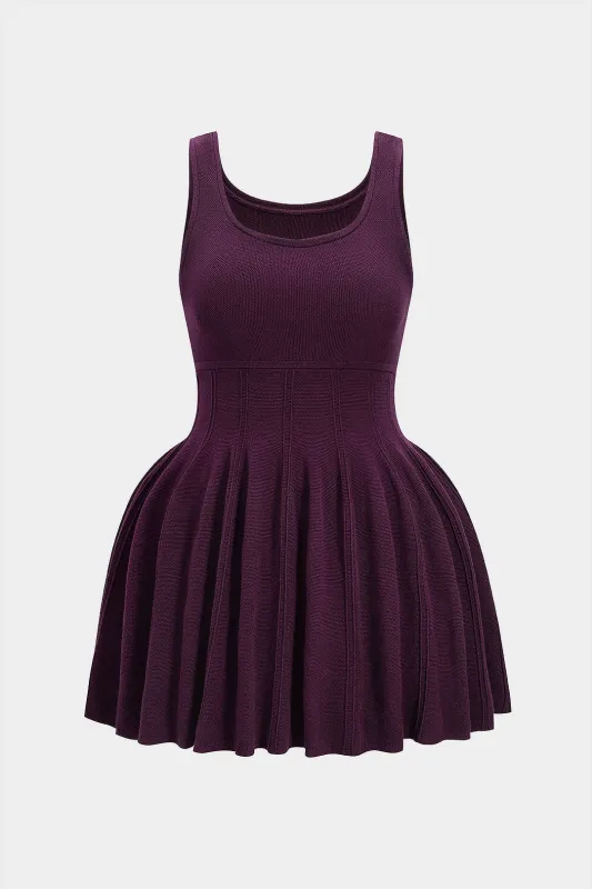 Plus Size Knit Square Neck Sleeveless Dress sold by Micas