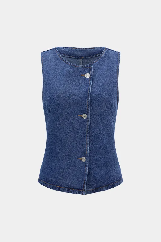 Denim Tank Belted Vest sold by Micas