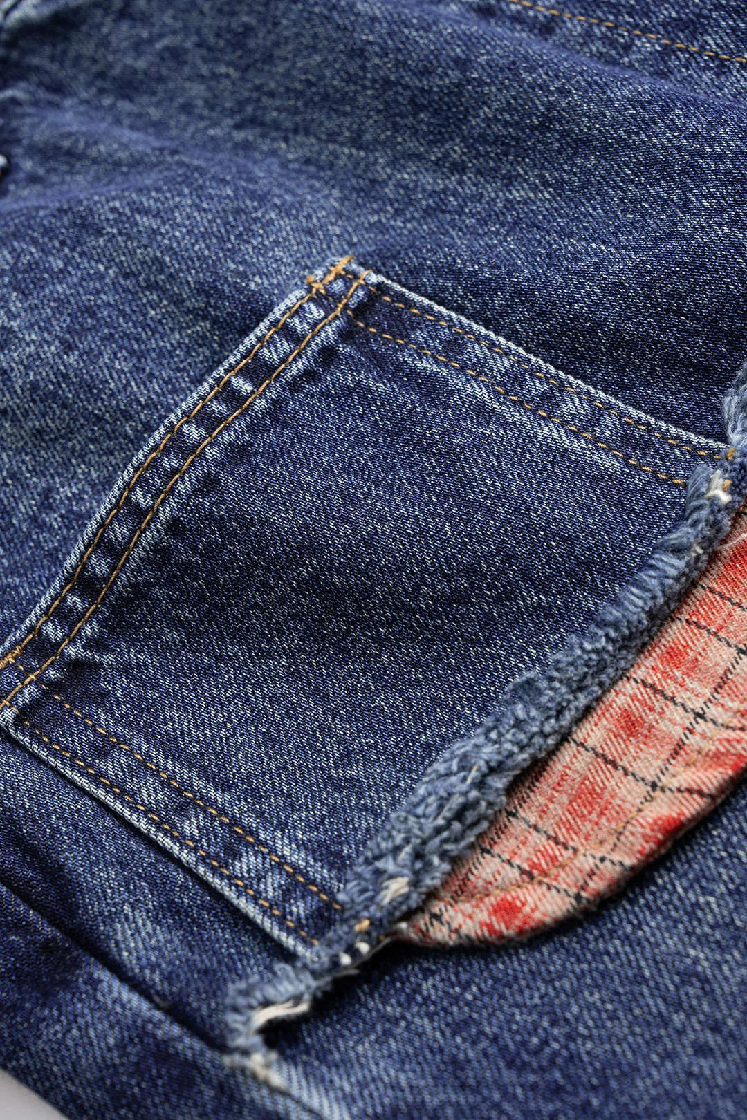 Denim Double Waistband Frayed Jeans sold by Micas product image thumbnail 4