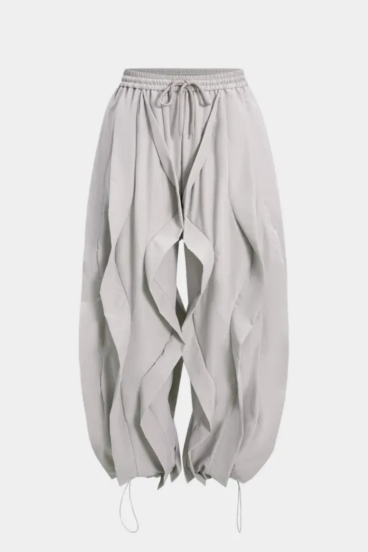 Plus Size Drawstring Ruffle Trousers sold by Micas