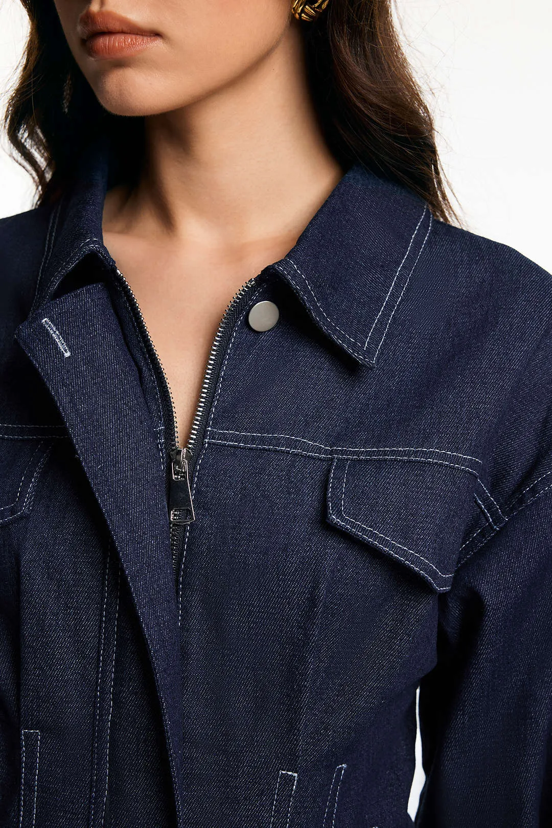 Denim Pleated Outerwear sold by Micas product image thumbnail 4