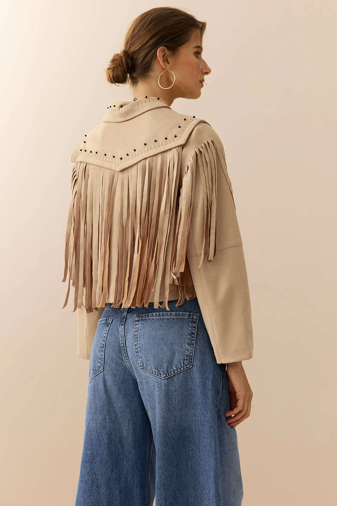Suede Zipper Fringe Jacket sold by Micas product image thumbnail 3