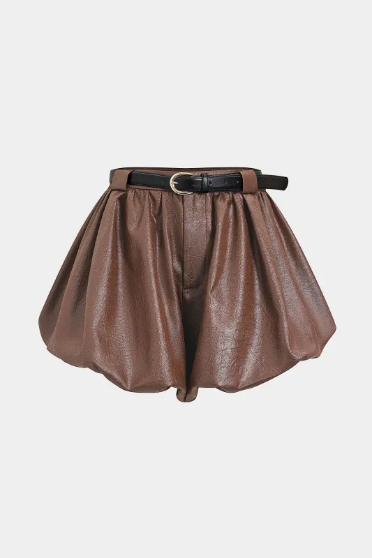Ruched Belted Puff Shorts sold by Micas