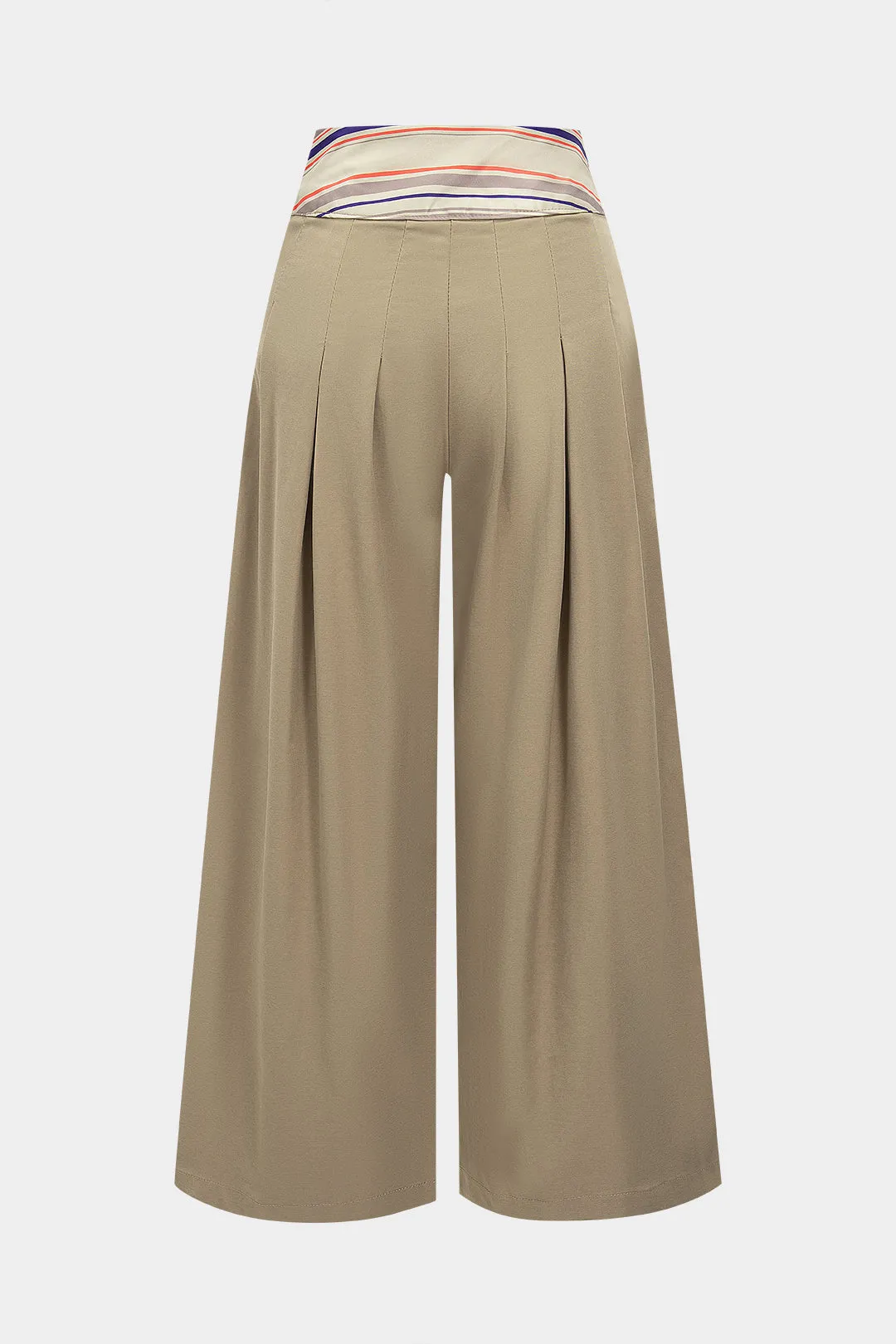 Striped Print Pleated Wide Leg Trousers sold by Micas product image thumbnail 2