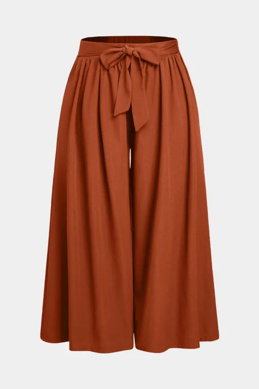 Plus størrelse slips foran høj talje brede ben bukser sold by Micas