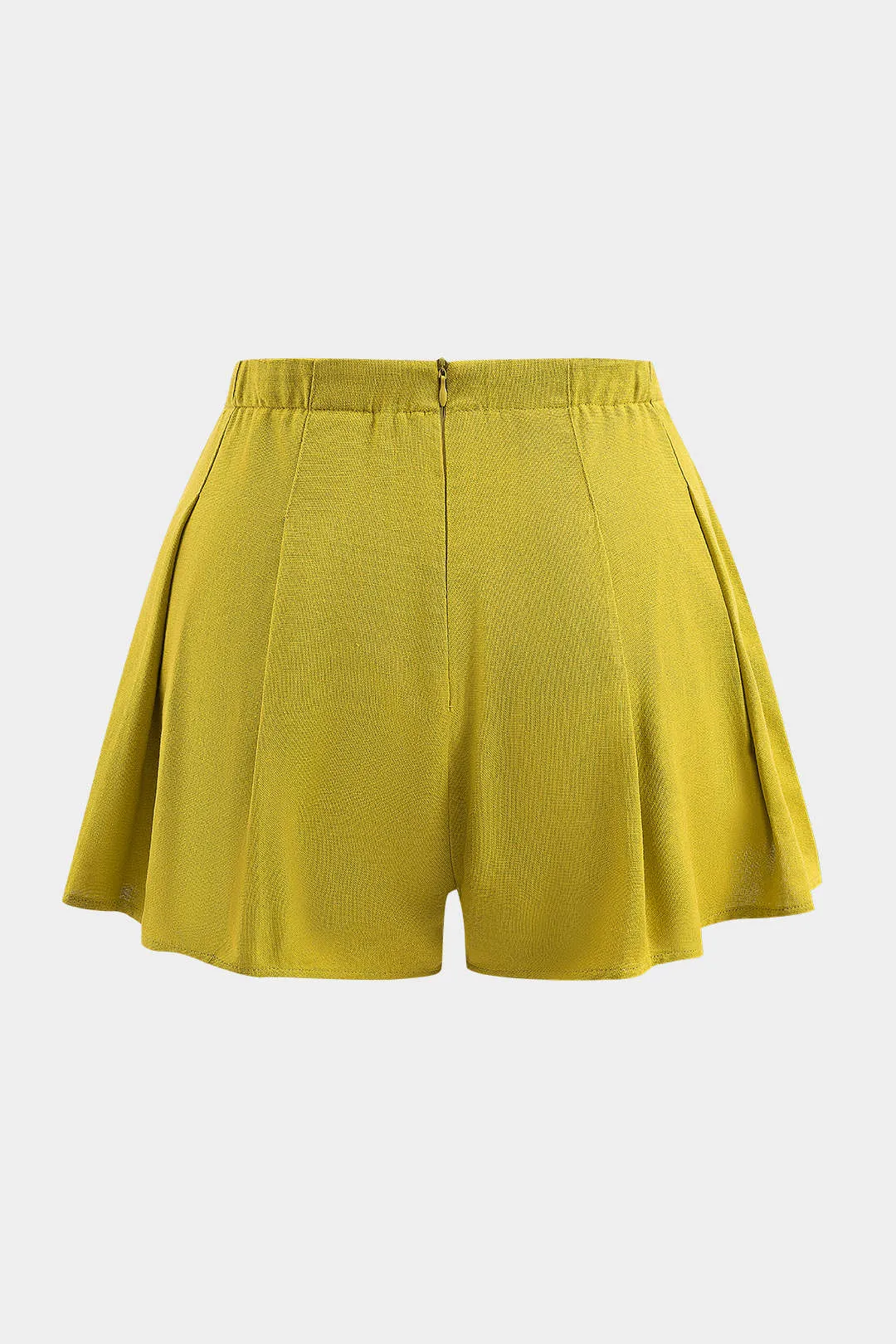 Plus størrelse linned ruched lynlås detaljerede shorts sold by Micas product image thumbnail 2