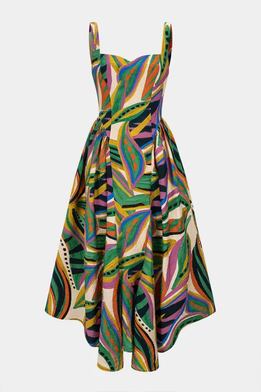 Abstract Print Ruched Sleeveless Maxi Dress sold by Micas