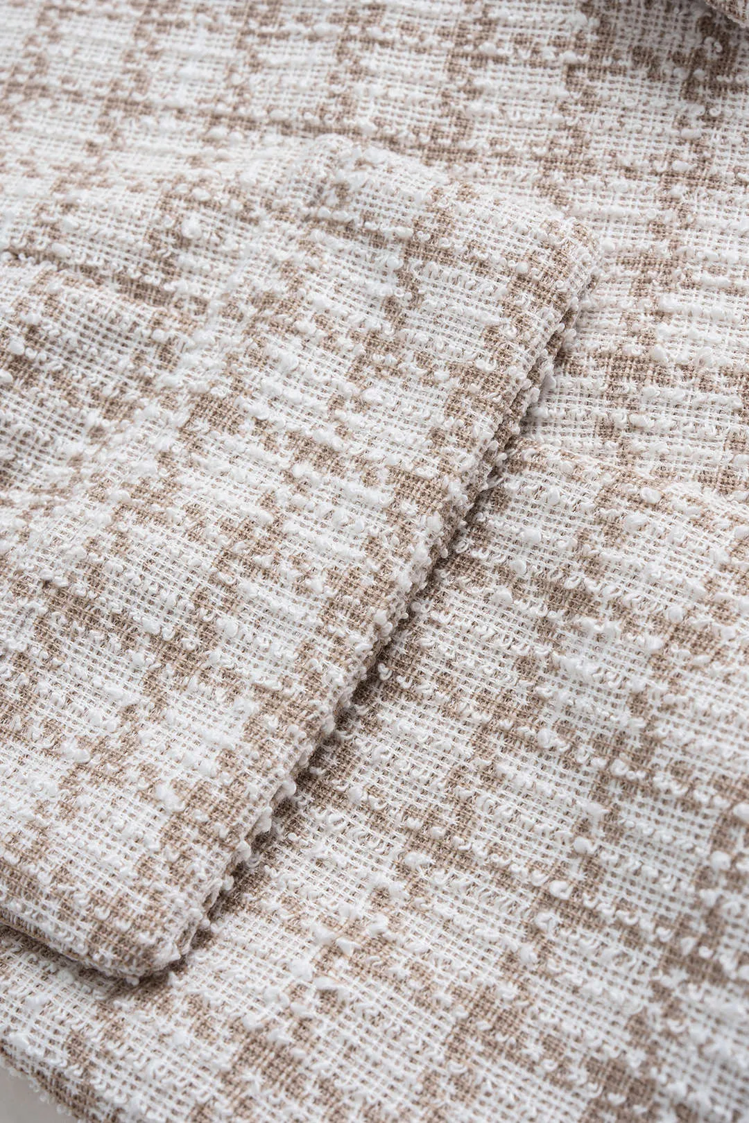 Plaid Print Square Neck Long Sleeve Top And Straight Leg Pants Set sold by Micas product image thumbnail 4