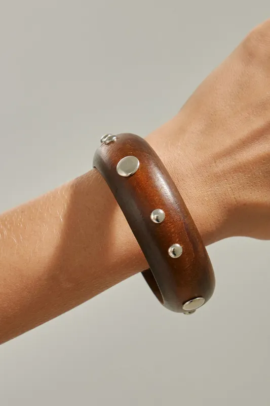 Wood  Metal Bracelet sold by Micas