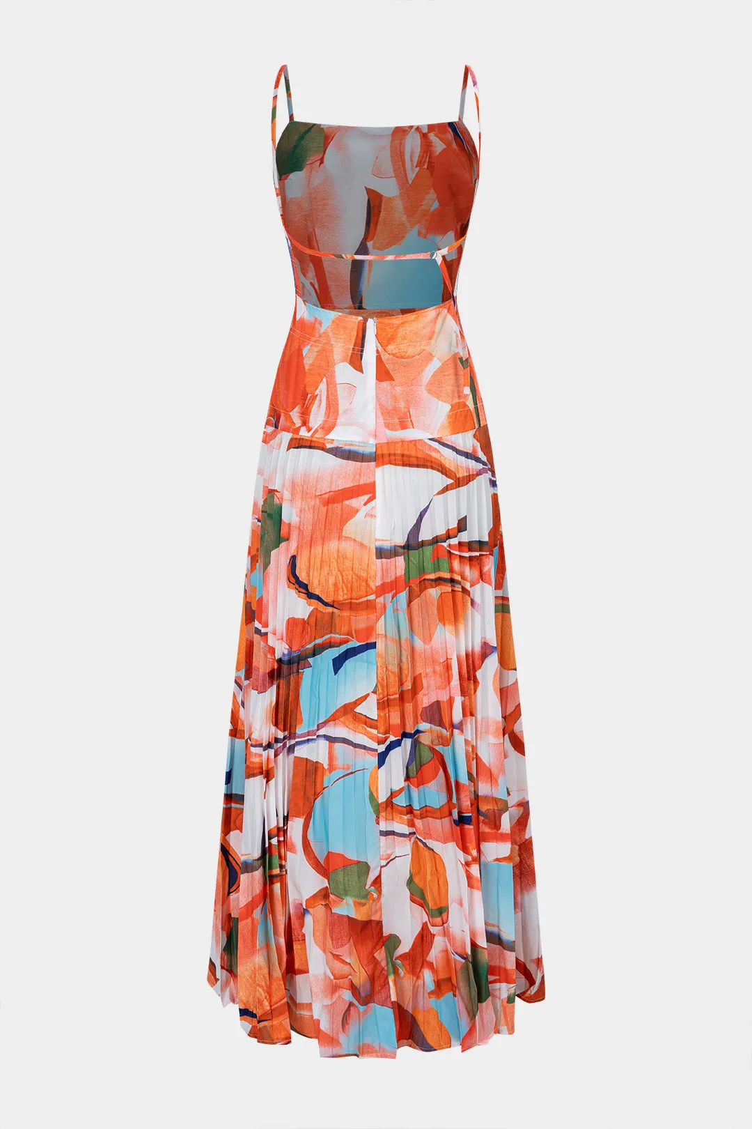Geometric Print Pleated Sleeveless Maxi Dress sold by Micas product image thumbnail 2