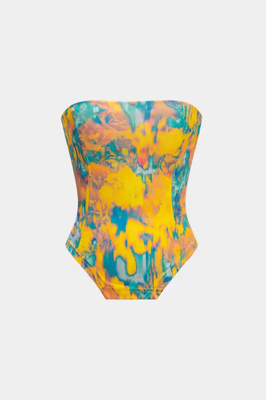 Abstract Print Tie-Up Tank Top sold by Micas